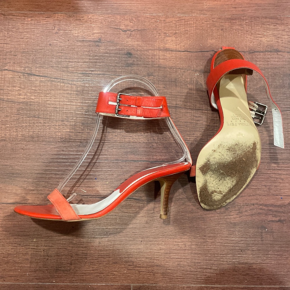 1 WEEK FINAL LAST CHANCE PATRIZIA PEPE Coral Ankle Cuff Low Heel Sandals